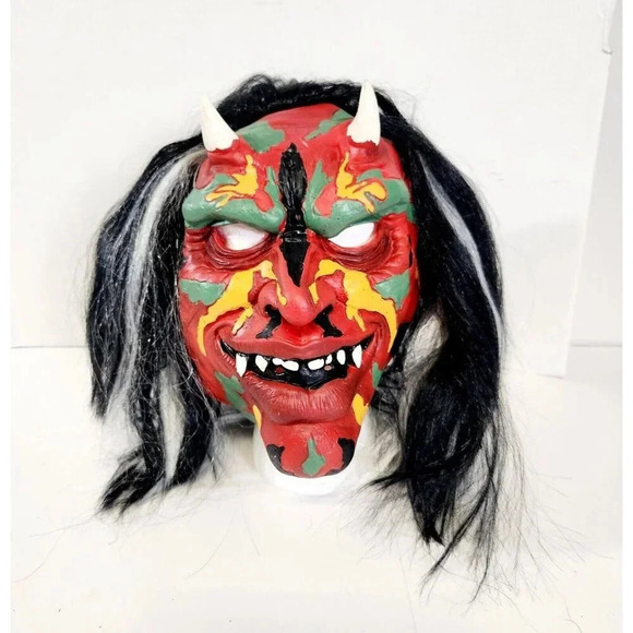 Vintage Paper Magic Group 2003 Red Japanese Demon Mask - Picture 1 of 11